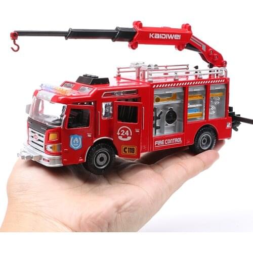 1:50 Alloy Engineering Vehicle 24-hour Rescue Fire Truck 119 Car Model Emergency Rescue Crane