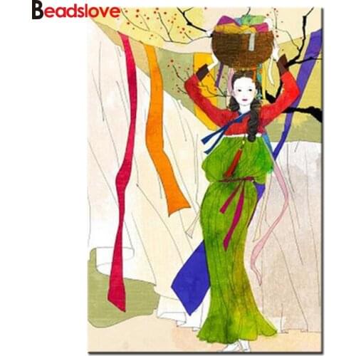 5D Full Square Diamond Painting abstract sexy chinese beauty DIY Needlework Diamond Embroidery Mosaic woman Bedroom decoration