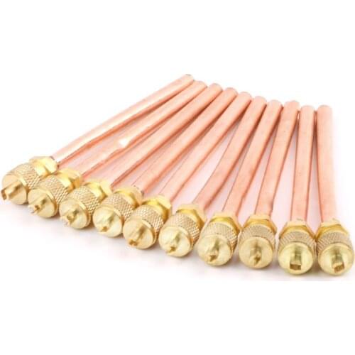 M7DF 10pcs Air Conditioner Refrigeration Access Valves 6mm OD Copper Tube Filling Parts