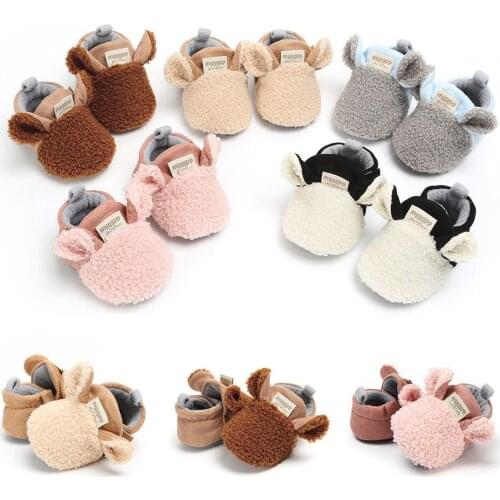 Winter Cute Warm Shoes Baby Girls Shoes Fleece Warming Toddler Infants Girl Flock Shoes Newborn Baby Soft Sole Prewalker