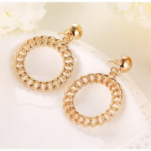 Exaggerated Brand Geometric Circle Drop Earrings For Women Fashion Party Jewelry Gift Trendy Gold Color Fashion oorbellen