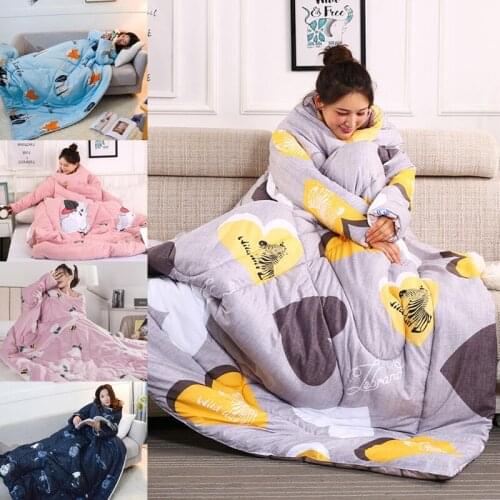 Lazy Quilt with Sleeves Warm Thicken Blanket Multifunction Soft for Home Winter Nap SDF-SHIP