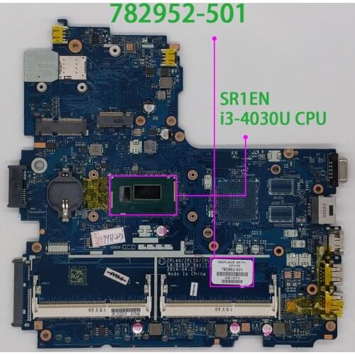 For HP ProBook 450 G2 Series 782952-001 782952-501 782952-601 ZPL40/ZPL50/ZPL70 LA-B181P i3-4030U Laptop Motherboard Tested