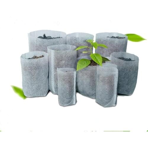 100pcs Non-woven fabric Bags Nursery Pots Seedling-Raising Bags fabrics Garden Nursery bags Supplies