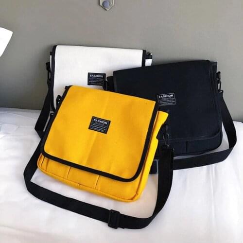 Trendy Ladies Casual Canvas Messenger Bag 2021New Letter One Shoulder Soft and Lightweight University All-Match Webbing Handbag