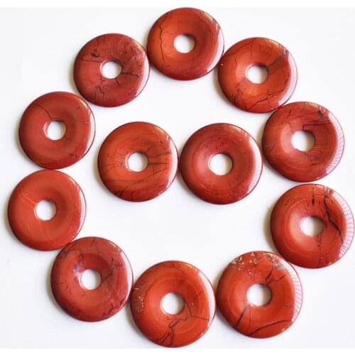 Fashion good quality natural rainbow stone circle donut charms Beads 30mm for jewelry making 12pcs/lot wholesale free