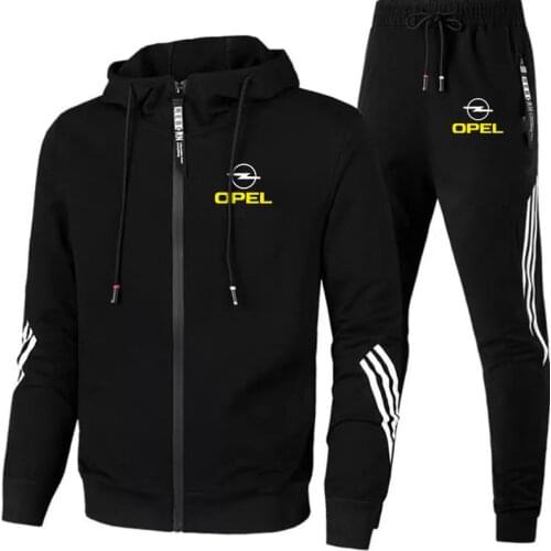 Mens Hot 2021 OPEL Spring Hoodies Sweatpants Mans Comfortable Cotton Trousers Sport Suit Set Fitness Zipper clothes