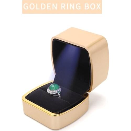New Gold Wedding Ring Jewelry Display Storage Box Women Earring Pendent Showcase Jewellery Organizers For Lover Birthday Gifts