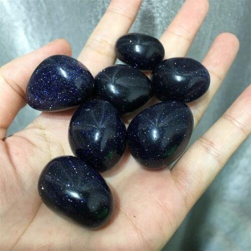 Wholesale crystals healing gravel charm quartz crystal crafts blue sand stone tumbled stone for christmas decoration