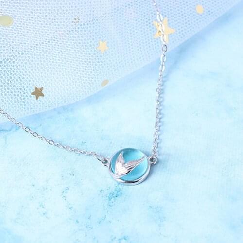 Collar Bijoux Fashion Jewelry Silver Color Mermaid Tail Necklaces Pendants For Women Choker Necklaces Mujer Collares