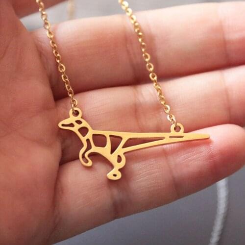 10pc/lot Big Origami Dinosaur Collar Necklace Lizard Stainless Steel Pendants Necklaces Anime Scientist Kid jewelry Bijoux femme