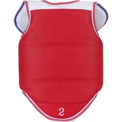 Durable Taekwondo Back Support Traditional Taekwondo Guard Red Blue Karate Taekwondo Chest Protectors WTF Chest Supporters
