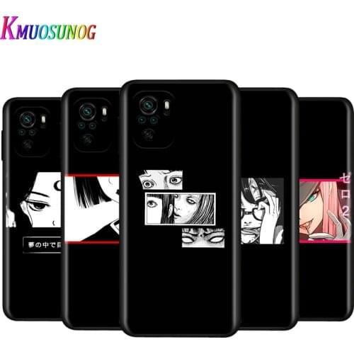 Silicone Cover Sad Japanese Anime Aesthetic For Xiaomi Redmi Note 10 10S 9T 9S 9 8T 8 7 7S 6 5A 5 4 4X 5G Pro Max Phone Case