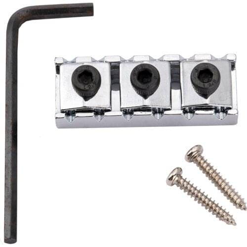 Musiclily Pro 43mm Steel Guitar R3 Locking Nut String Lock for Floyd Rose Tremolo Bridge Electric Guitar, Chrome