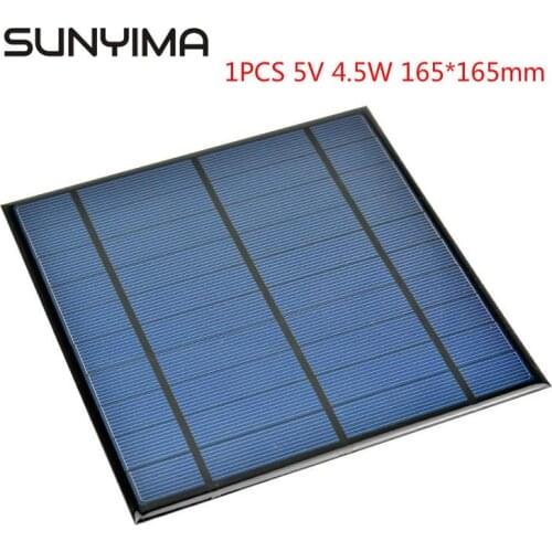 SUNYIMA 5V 4.5W Polycrystalline Silicon Solar Panel 165*165mm Solar Cell Module DIY Sunpower Charger for Solar Toy & Lamp