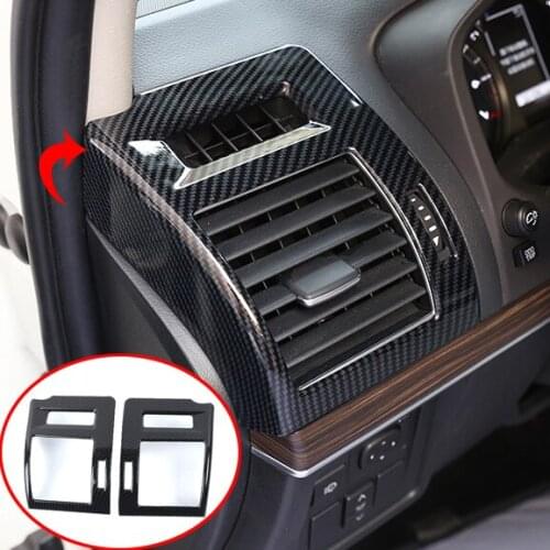 For Toyota Prado FJ150 2010-2020 ABS Carbon fiber Interior Side Air Condition Vent Outlet Cover Trim Car Accessorie