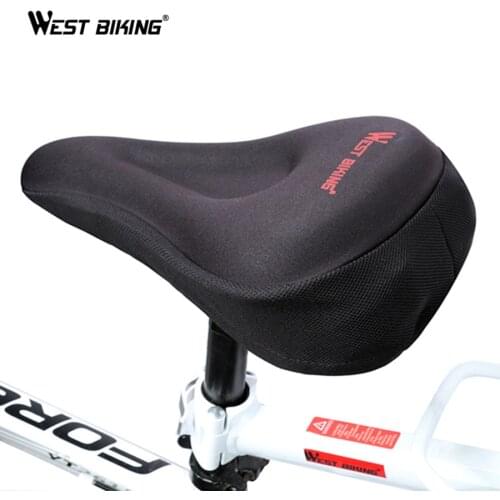 WEST BIKING Bicycle Saddle Cycling 3D Silicone Spandex Nylon & Gel Seat Saddle Cover Ventilate Soft Cushion For MTB Bike Saddles