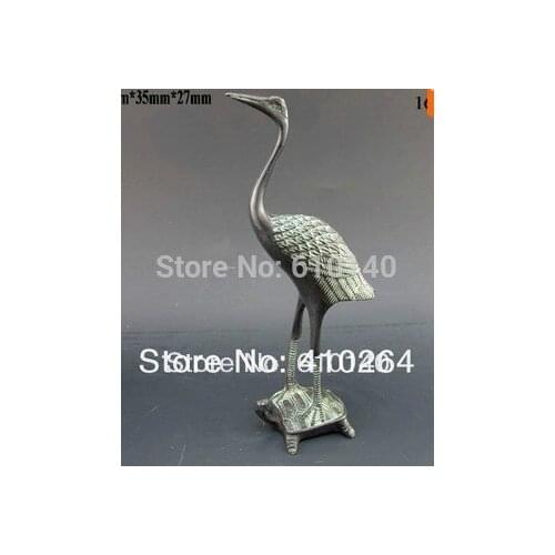 0000008824 Chinese Hand Carved crowned crane & Tortoise Bronze STATUE