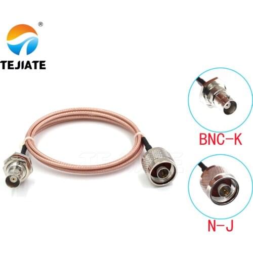 1PCS TEJIATE Adapter Cable N To BNC Type NJ Convert BNCK 8-90CM 1M 1.5M 2M Length Connector RG316 Wire