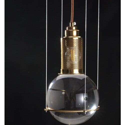 1 Light Post Modern Crystal Ball E27 Led Pendant Lights RH American Led Pendant Lamp Indoor Lighting Lamparas Fixtures Led Lamp