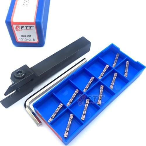 10PCS MGMN250 G YC1125 High quality Carbide Inserts 1PC MGEHR1212-2.5 External Grooving Tool Holder Parting Lathe Tool Set
