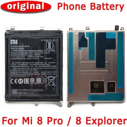 100% Original For Xiaomi Mi 8 Pro Mi8 Explorer Battery BM3F 2900mAh Li-lon Cellphone Built-in Batteria Replacement Spare Parts
