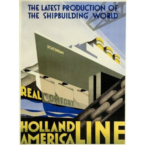 1928 Holland America Line travel ads posters bedroom designs