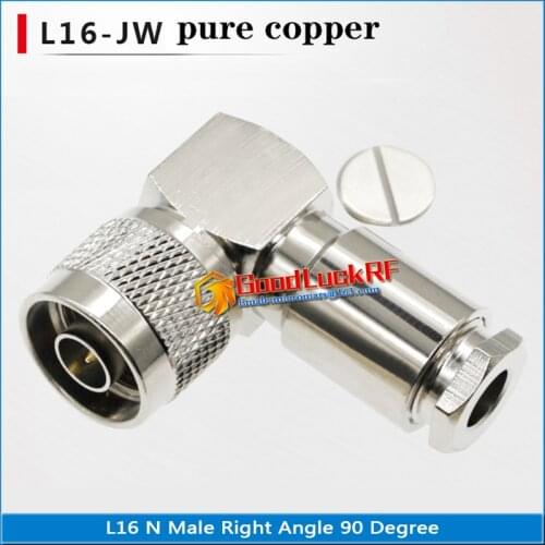 1X Pcs L16 N Male 90 Degree Right Angle Clamp For LMR195 RG58 RG142 RG223 RG400 Cable RF Connector Solder Coaxial Adapters