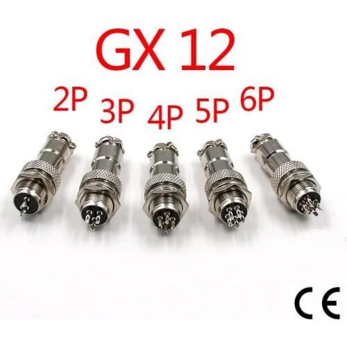 2sets Connector GX12-2-6cores socket RS765 opening 12MM connector