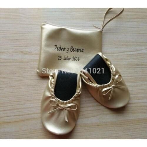 2016 Wholesale Personal printing on bag foldable shoes for wedding use