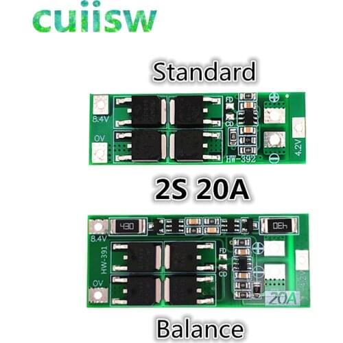 2S 20A 7.4V 8.4V 18650 Lithium battery protection board/BMS board standard/balance