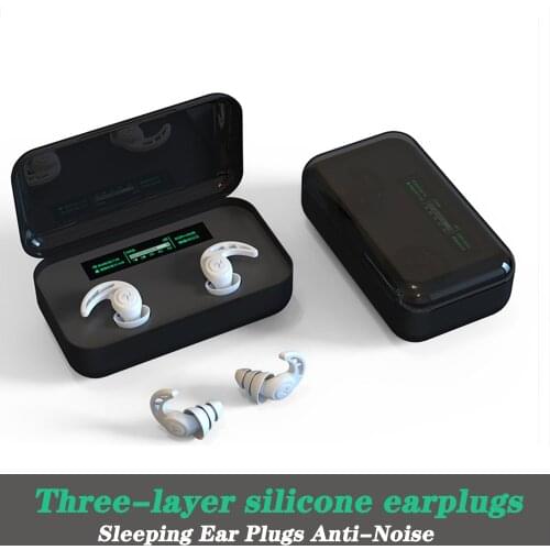 3 Layer Silicone Sleeping Ear Plugs Tapered Sound Insulation Ear Protection Earplugs Anti-Noise Plugs for Travel Noise Reduction