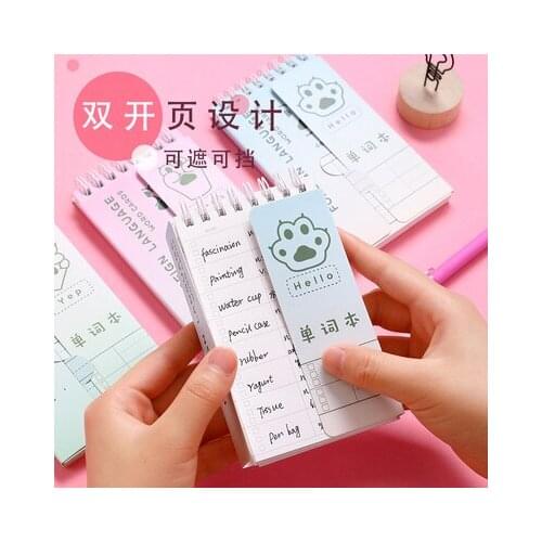 4pcs Pocket English Word Book Cute Cartoon Learn Foreign Words Memo Notebook Coil Student Portable Notepad