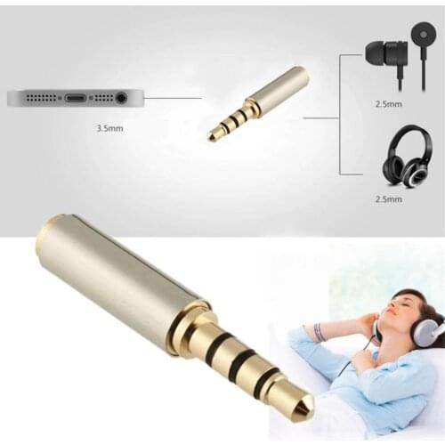 Gold 3.5mm Male to 2.5mm Female audio Stereo Adapter Plug Converter Adapter Headphone jack