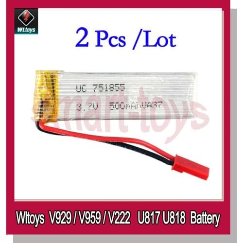 V959-09 Battery 2Pcs 500mAh 600mAh for WLtoys V959 V212 V929 UDI U817 U818 RC Drone parts