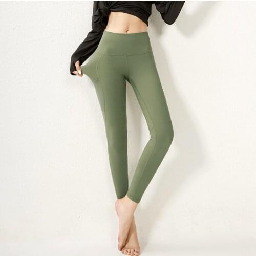 Seamless Yoga Leggings with Pockets Womens Sport Pants High Waist Fitness Clothing Push Up Gym Clothes Mesh Tights Female