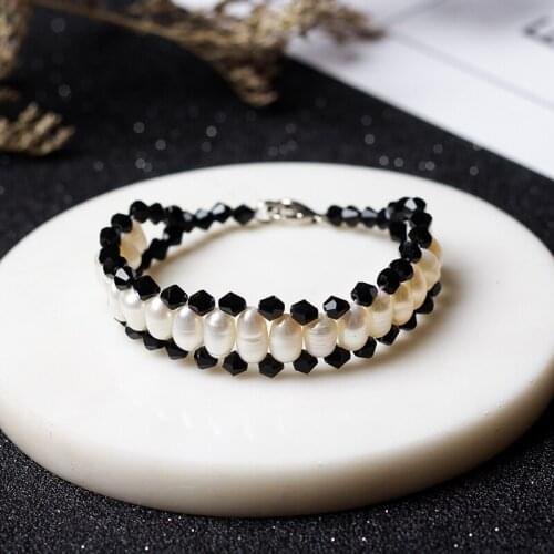 Freshwater pearl bracelet female ins Korean girlfriend gift fashion pure natural pearl bracelet weaving