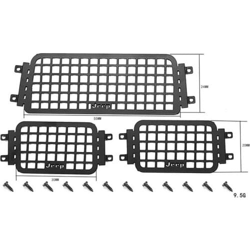 DJ 1/24 Axial SCX24 Wrangler Upgrade Parts Metal Stereo Window Mesh Side + Rear Window Mesh RC Car Modification Parts