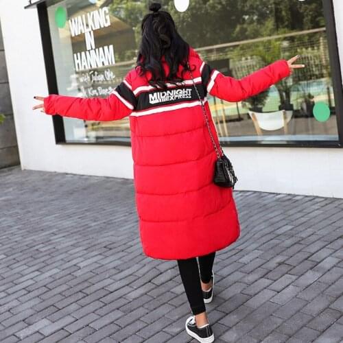 2018 Polyester Zipper High Waist Full Flocking Limited Winter New Bread Cotton Long Fund Sweet Lovely Clothes Loose Coat