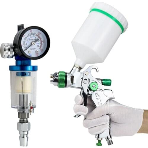 HVLP Spray Gun Power Tool 600ml 1.4/1.7/2.0mm Nozzle Gravity Airbrush Paint Professional Airbrush Car Auto Repair Pneumatic Tool