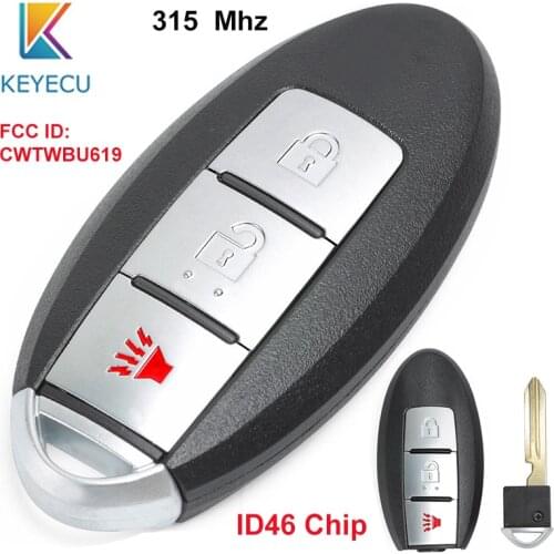 KEYECU for Infiniti FX35 FX45 2005 2006 2007 2008 Smart Remote Car Key Fob 3 Buttons 315MHz ID46 Chip FCC: CWTWBU619
