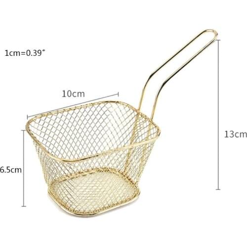 Stainless Steel Metal Basket French Fries Basket Mini Frying Storage Holder Y1QB