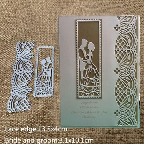 Metal cutting dies cut die mold lace edge Bride and groom Scrapbook paper craft knife mould blade punch stencils dies