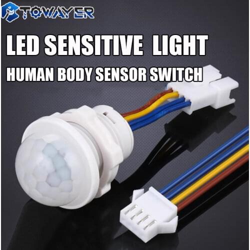 Mini LED Sensitive Night Light Home Indoor Outdoor Infrared Light Motion Sensor Detection Automatic Sensor Light Switch 110-220V