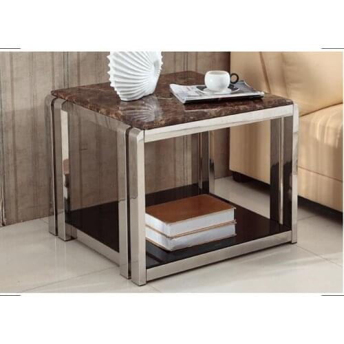 Marble corner several sofas small side several creative stainless steel simple modern small square coffee table small table