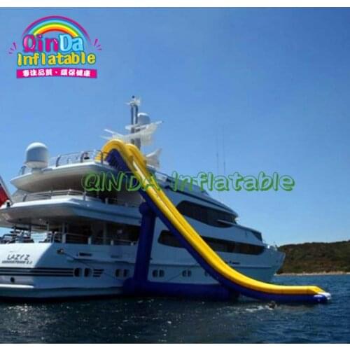 Custom Inflatable Yacht Slide, Floating water Inflatable dock slide, sea slide for boat