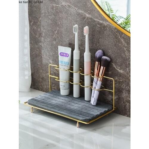 New Minimalist Bathroom Accessories Desktop Vanity Bathroom Organizer Bathroom Bathroom Electric Toothbrush Holder Desktop Shelf