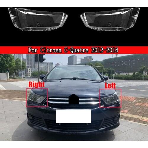 Car Front Headlamps Transparent Lampshades Lamp Shell Headlight Lens For Citroen C-Quatre 2012 2013 2014 2015 2016