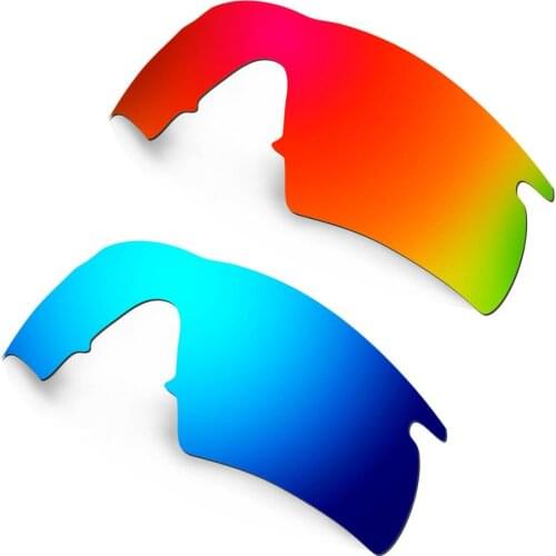 HKUCO Red/Blue 2 Pairs Polarized Replacement Lenses For M Frame Hybrid Sunglasses Increase Clarity