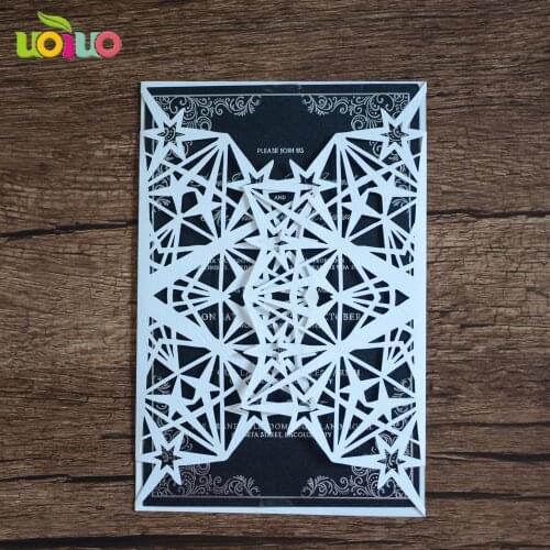 Invitation cards for wedding 50sets/lot laser cut star wedding invitation cards